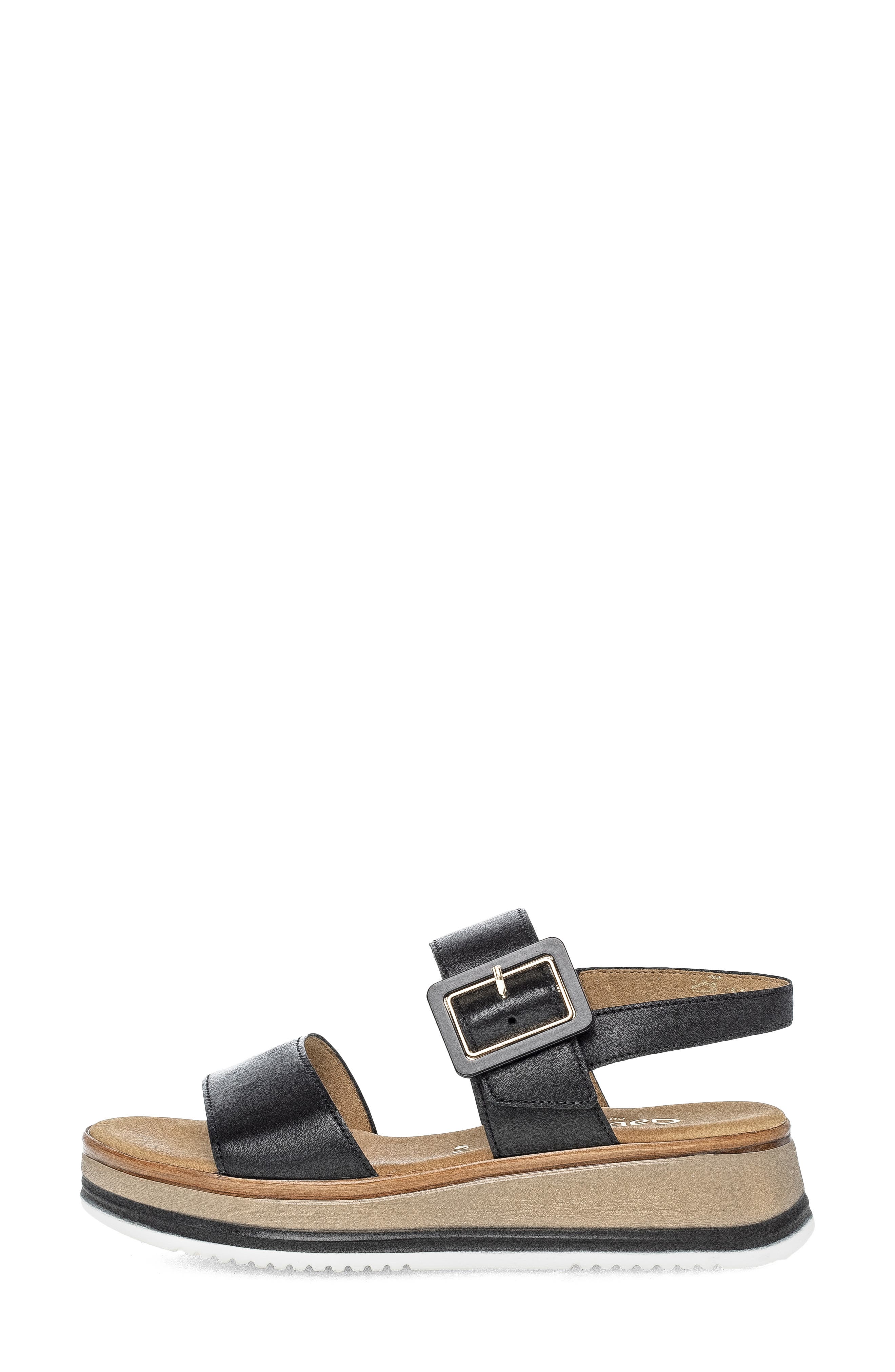 Gabor Slingback Wedge Sandal, Alternate, color, Black