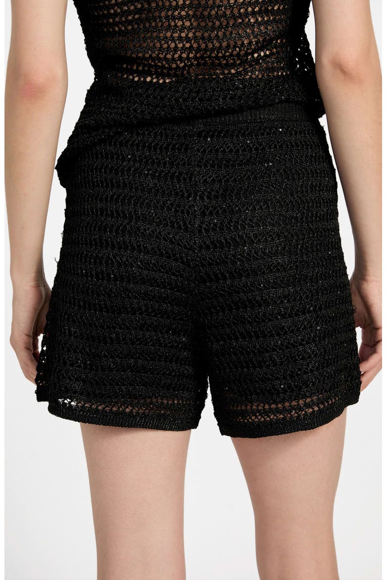 Bella Open Stitch Sweater Shorts, Alternate, color, JET BLACK MULTI
