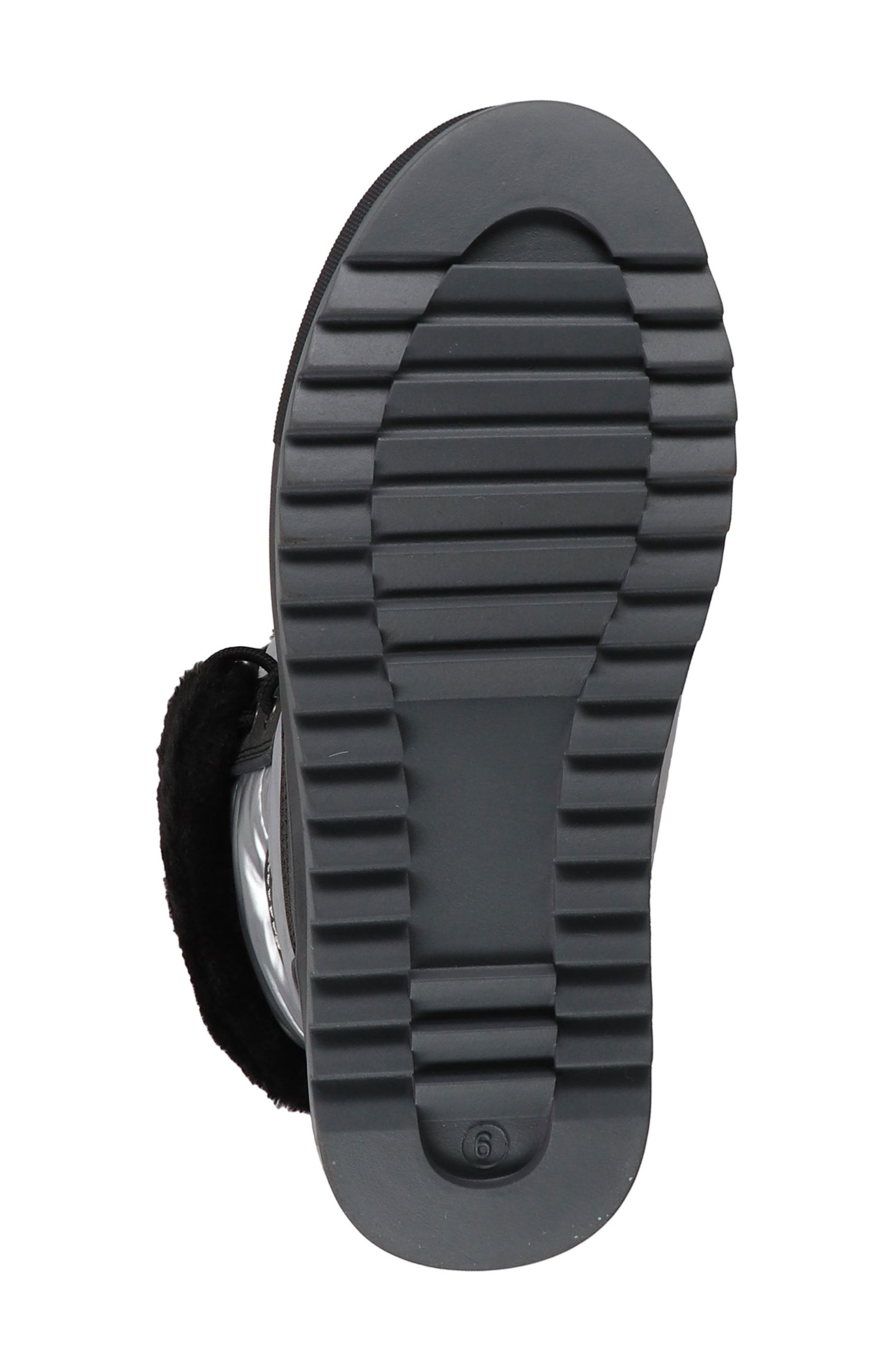 AQUATHERM BY SANTANA CANADA Minden Metallic Faux Fur Lined Lace-Up Boot, Alternate, color, Black / Silver