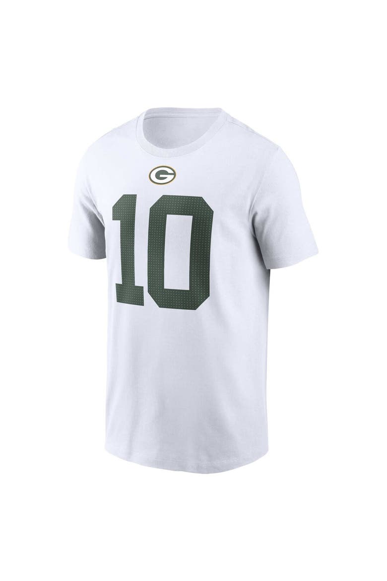 Men's Nike Jordan Love  White Green Bay Packers  Player Name & Number T-Shirt, Alternate, color, White