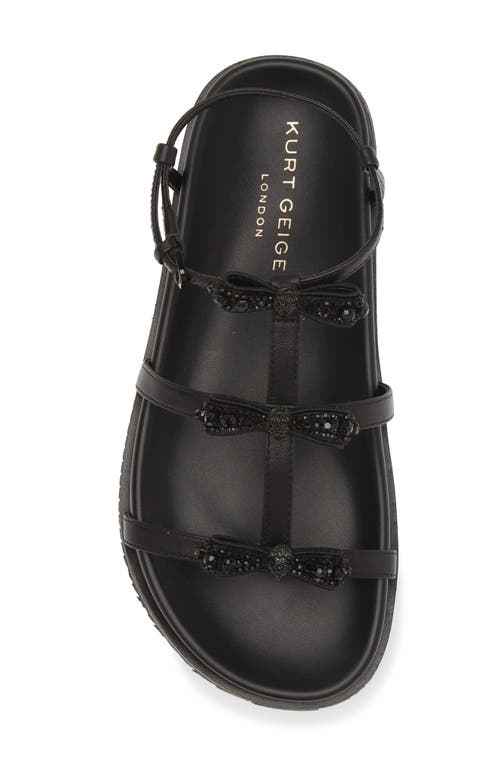 Kurt Geiger 2942300109 Womens Bow Leather Jelly Sandals In Black