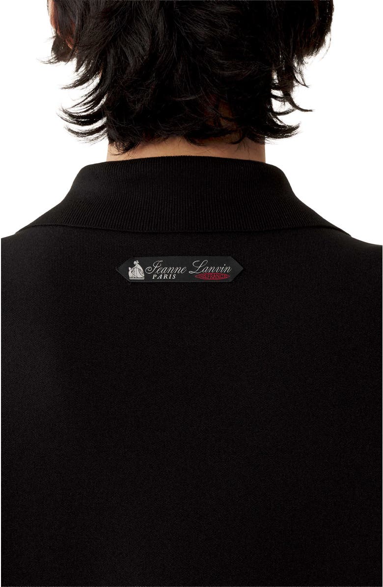 Lanvin Zip Jacket In Silk And Cotton Jacquard, Alternate, color, Black/Ecru