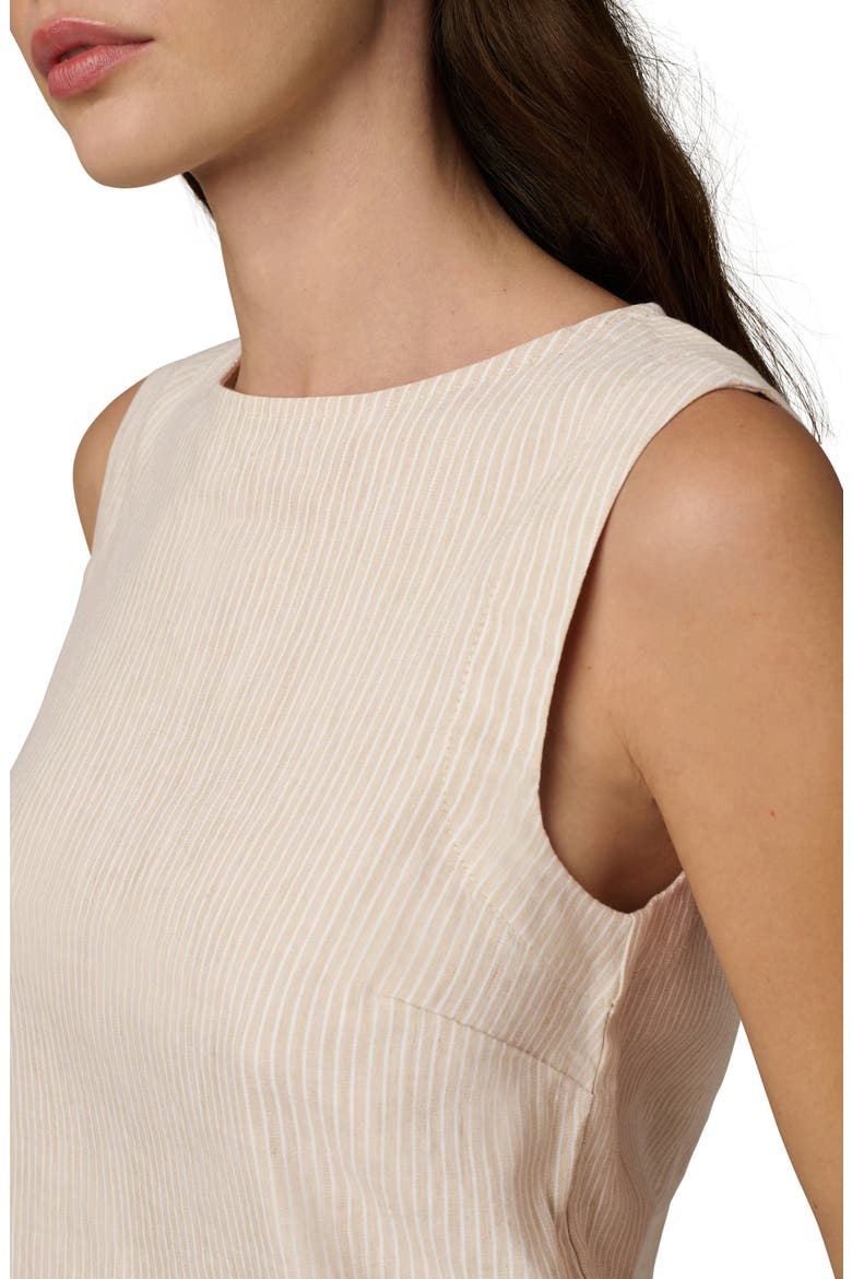 Stripe Linen Blend Boat Neck Shell, Alternate, color, MIRCO STRIPE