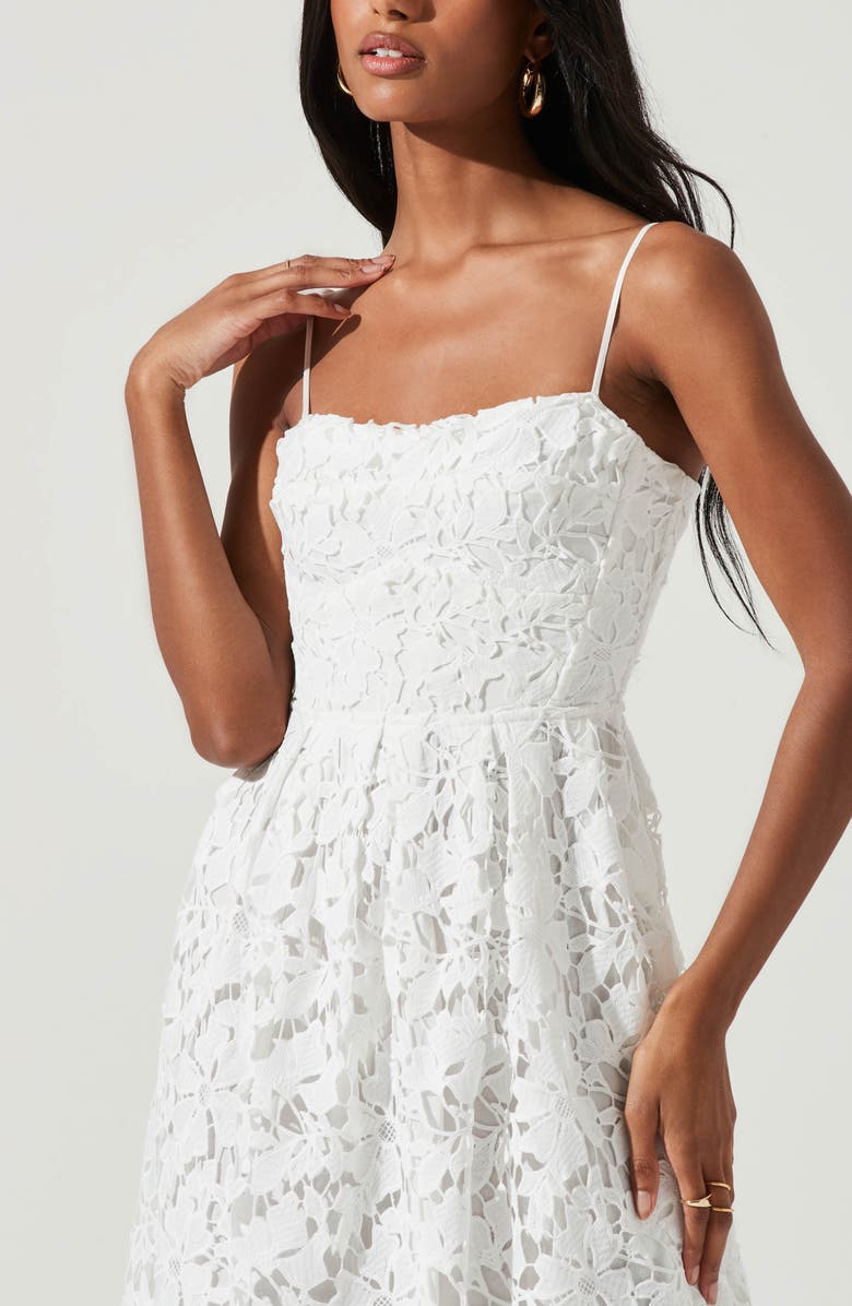 ASTR the Label Joyce Linen Blend Lace Midi Dress, Alternate, color, 