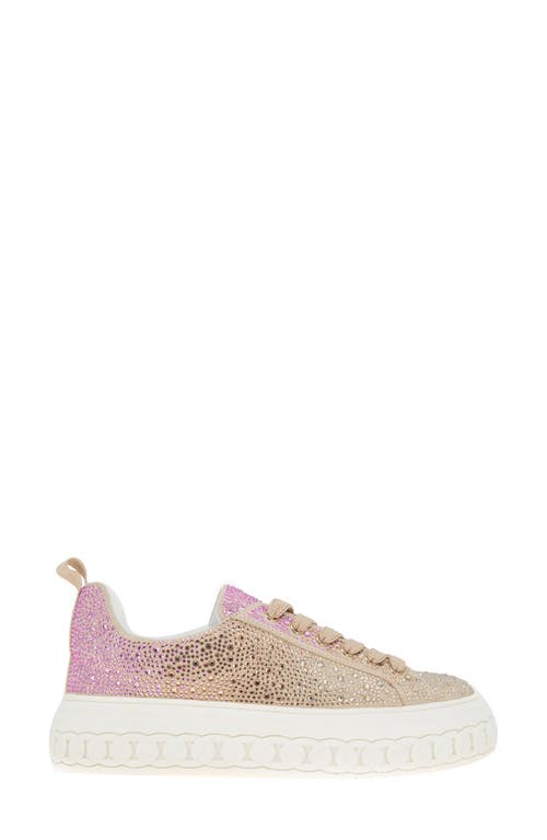 Bcbgeneration Women's Riso Lace-up Platform Sneakers In Ombre Rhinestones