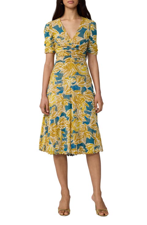 Koren Print Ruched Reversible Dress
