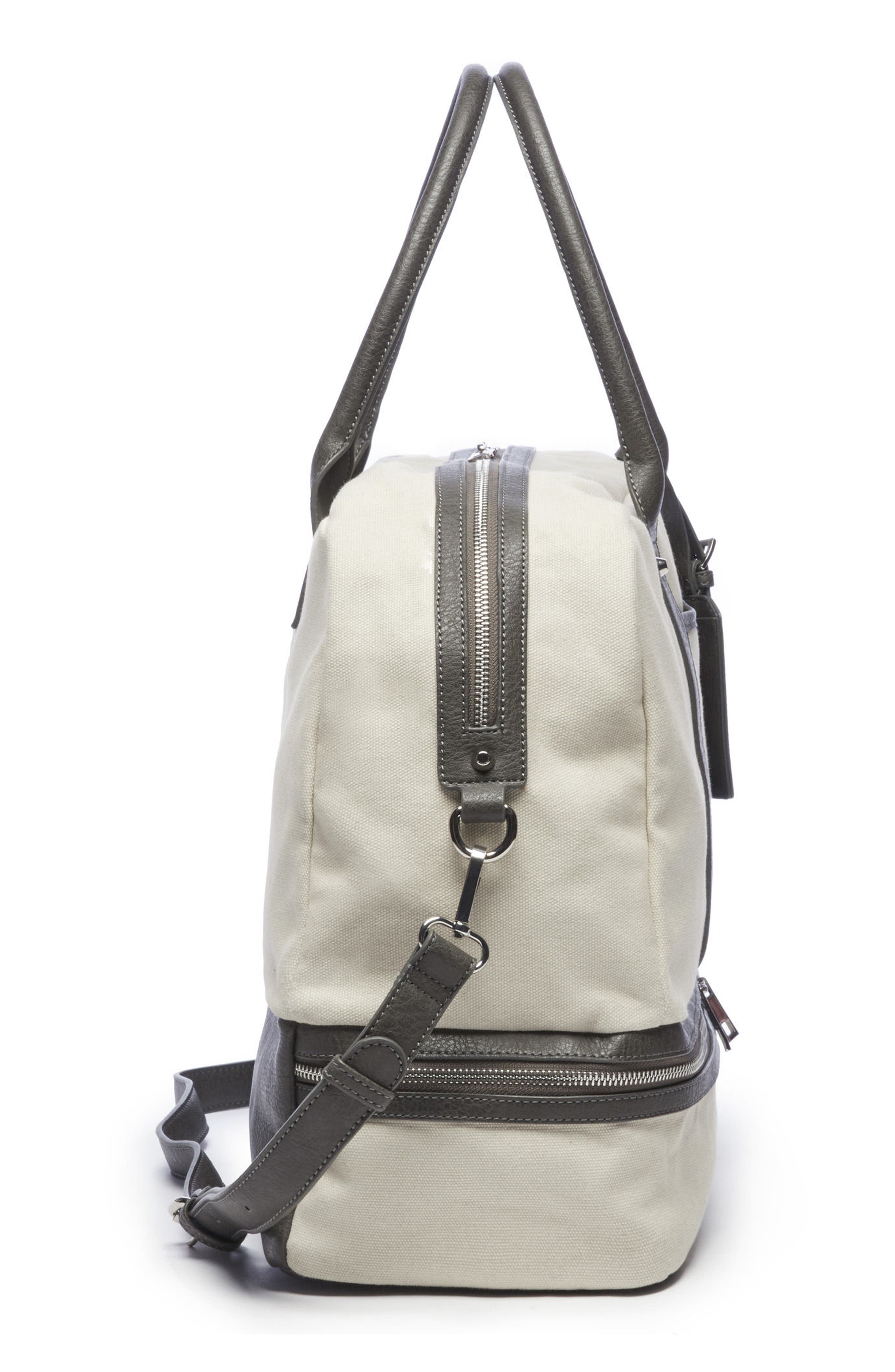 Faux Leather Weekend Bag, Alternate, color, NATURAL COMBO
