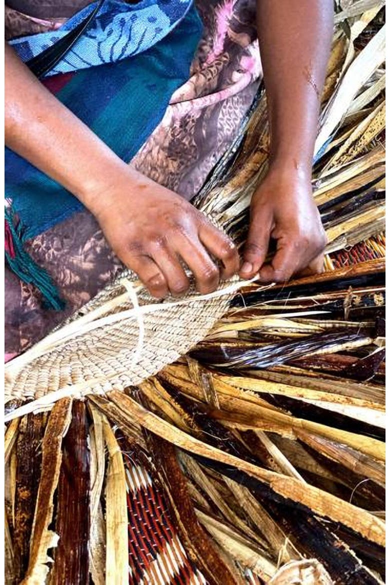 Banana Leaf Planter in Mixed Natural, Alternate, color, Natural