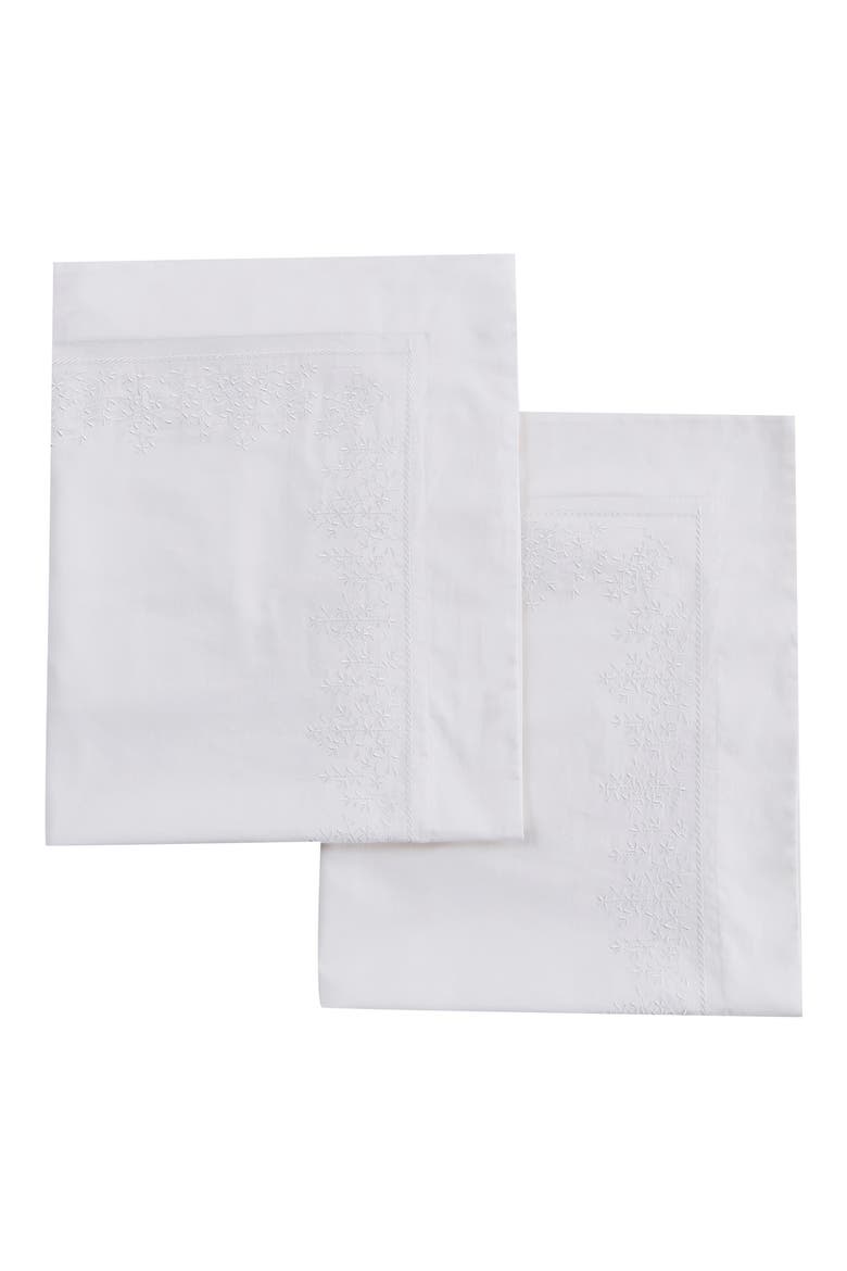 Embroidered 2-Pack Euro Shams, Main, color, WHITE