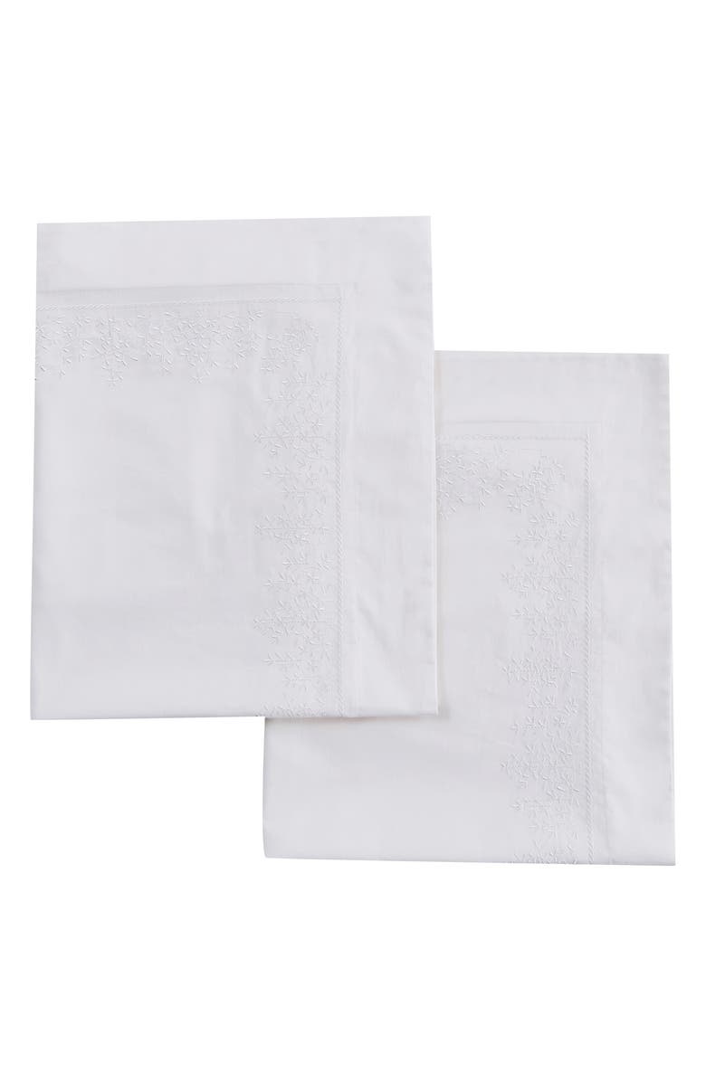 MELANGE HOME Embroidered 2-Pack Euro Shams, Main, color, 