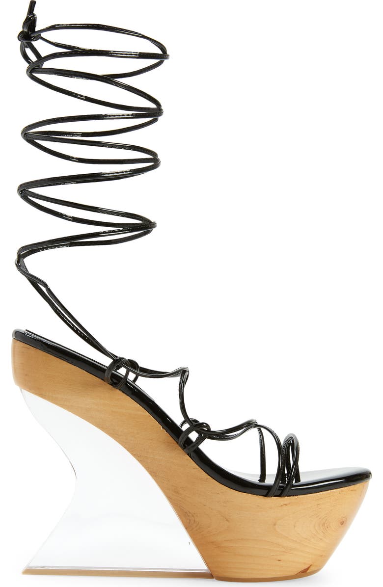 Jeffrey Campbell Droid Ankle Tie Platform Wedge Sandal, Alternate, color,