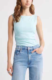 Open Edit Boat Neck Sleeveless Top