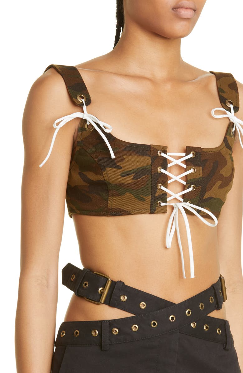 MONSE Lace-Up Corset Bra Top, Alternate, color, 