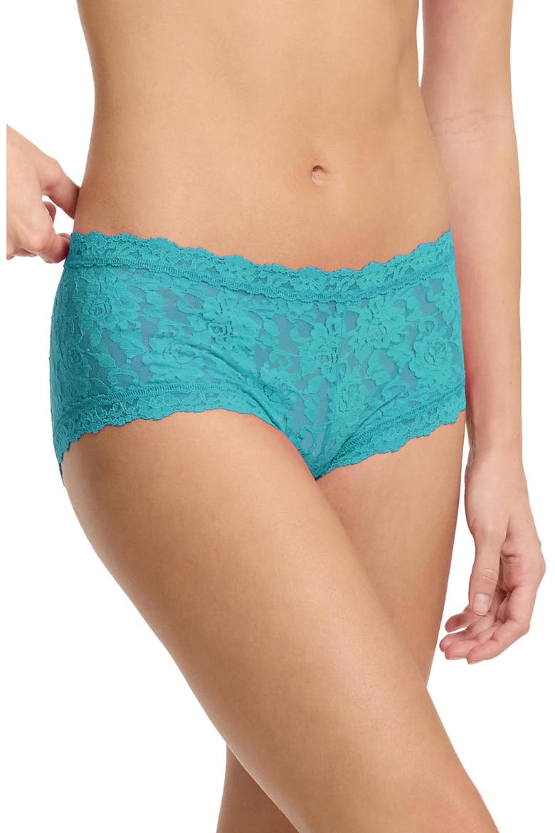 Signature Lace Boyshorts, Alternate, color, SEABREEZE