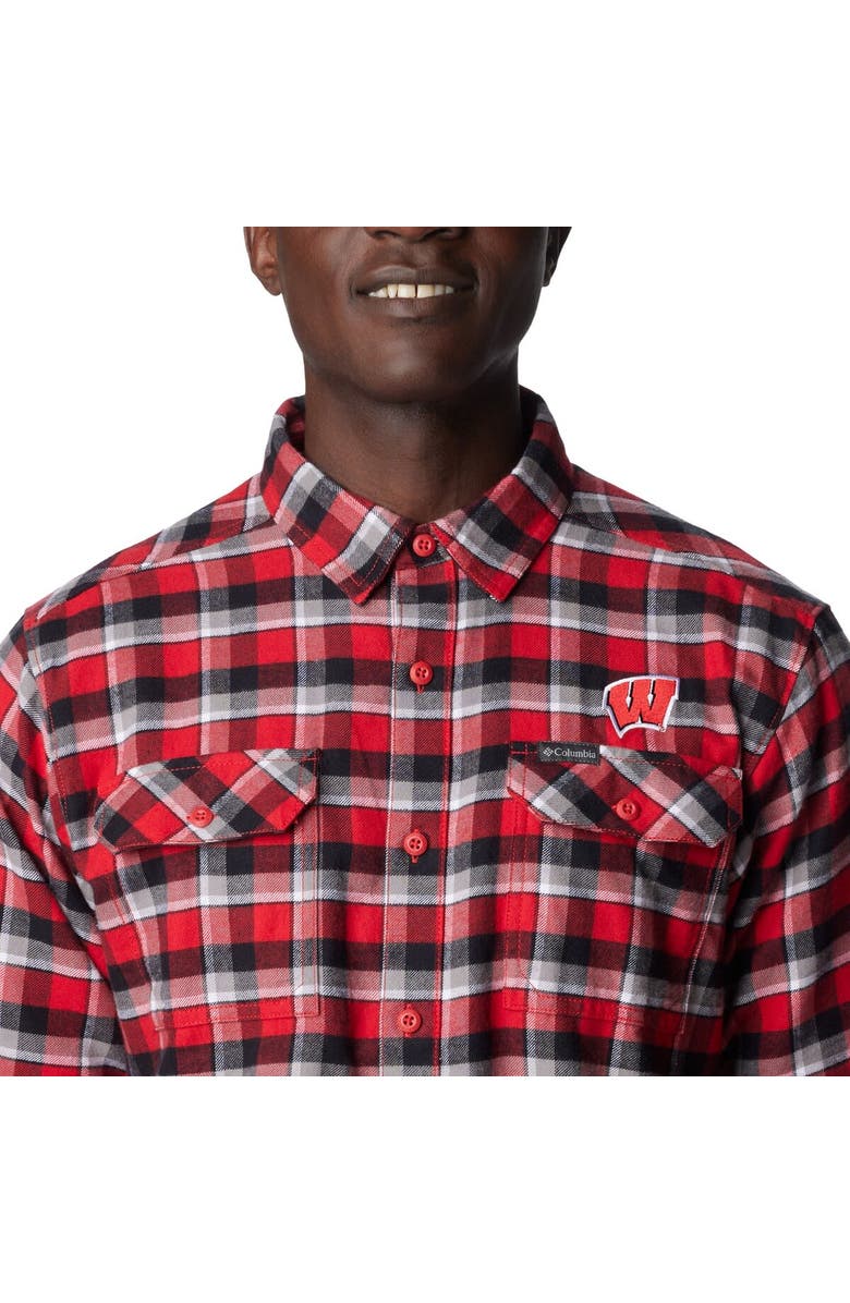 Columbia Red Wisconsin Badgers Flare Gun Flannel Long Sleeve Shirt, Alternate, color, 