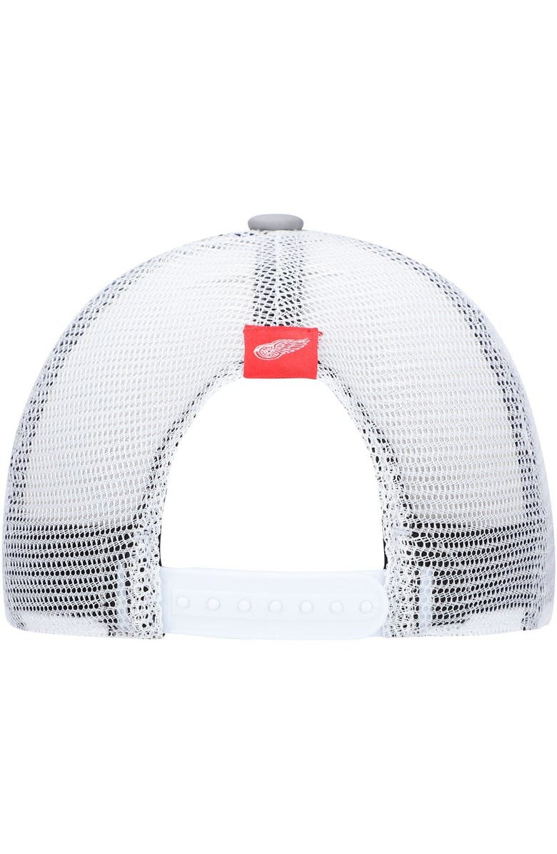 adidas Women's adidas Gray/White Detroit Red Wings Foam Trucker Snapback Hat, Alternate, color, Gray