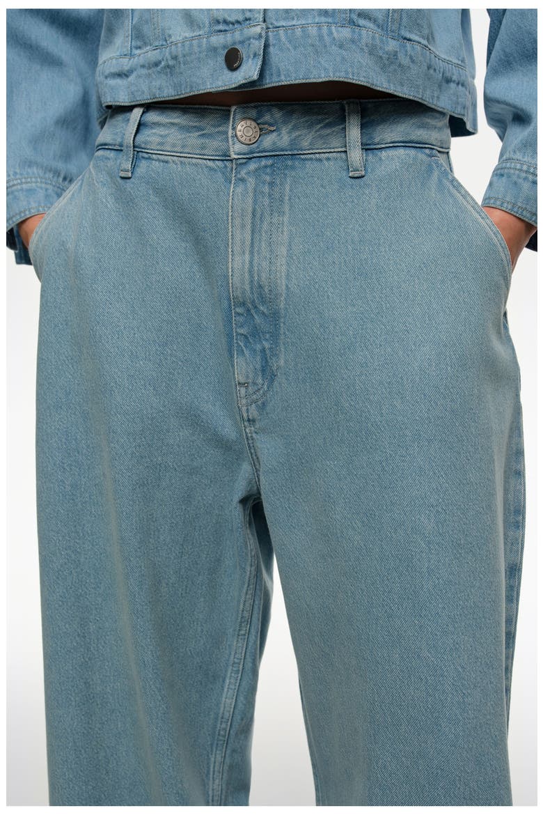 Fluid Straight-leg Denim With Pleats, Alternate, color, LIGHT DENIM BLUE