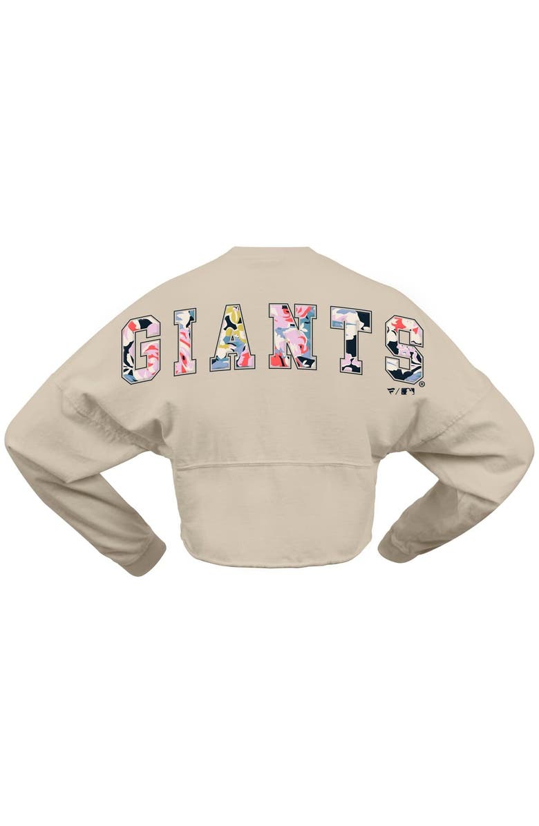 FANATICS Women's Fanatics  Cream San Francisco Giants Floral Preppy Cropped Long Sleeve T-Shirt, Alternate, color, 