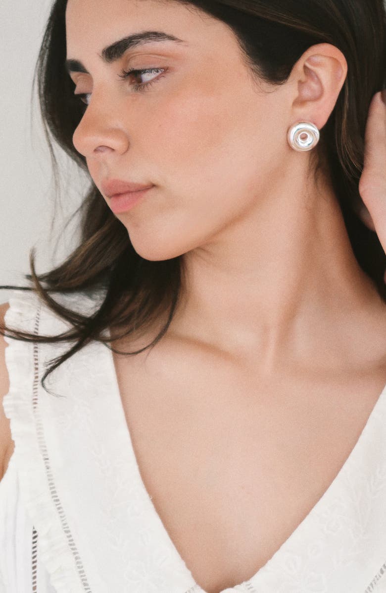 Joiana Jewelry Donut Earrings, Alternate, color, White Silver