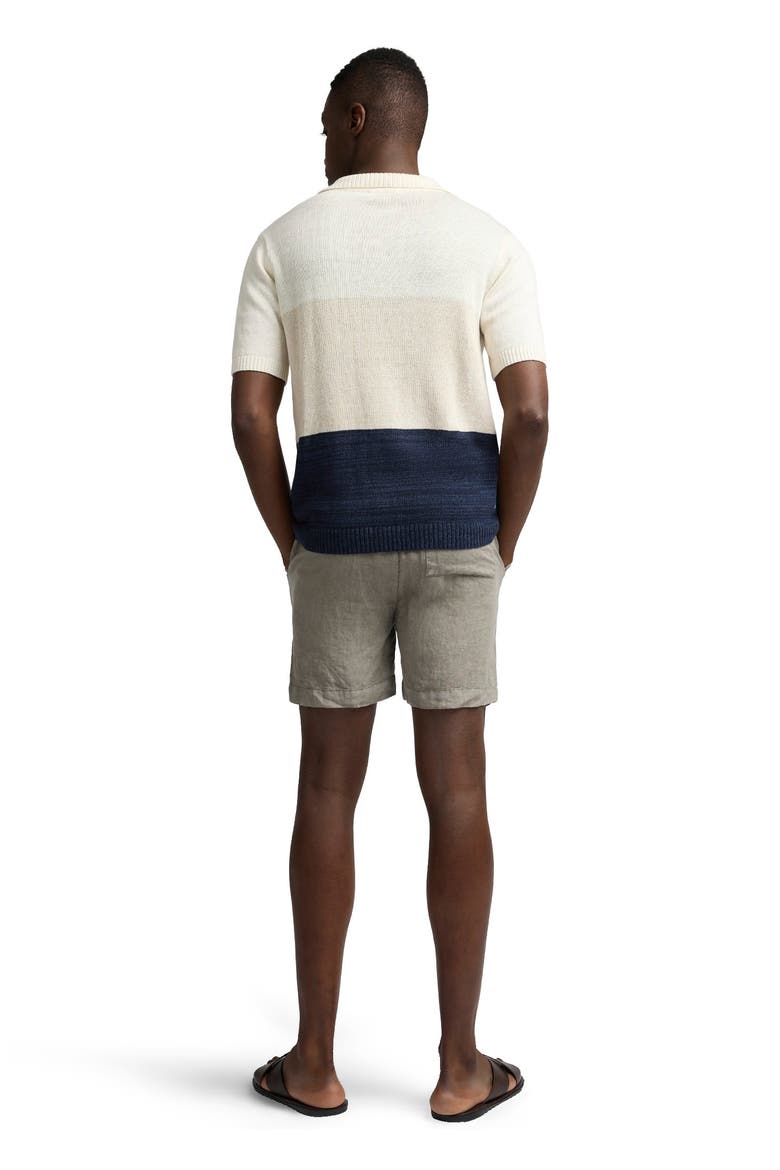 Silk Linen Short Sleeve Johnny Polo, Alternate, color, Melange