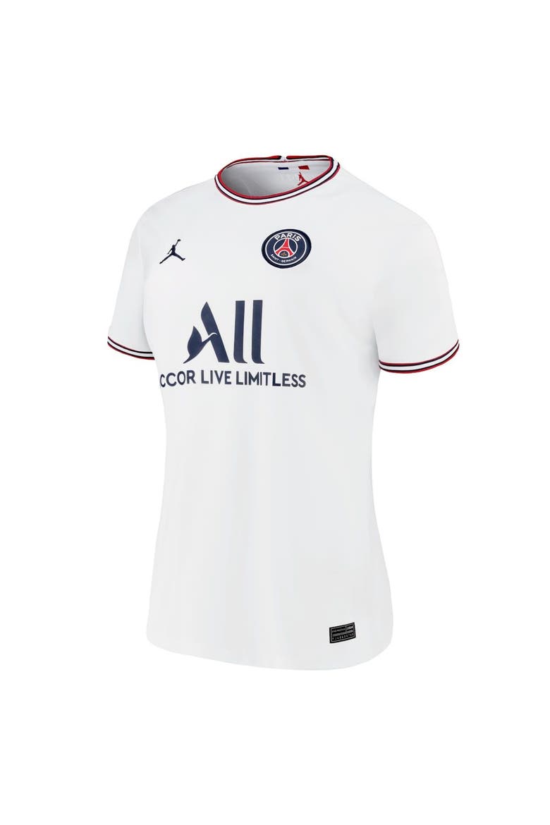 Women's Jordan Brand Sergio Ramos White Paris Saint-Germain 2021/22 Fourth Replica Jersey, Alternate, color, White