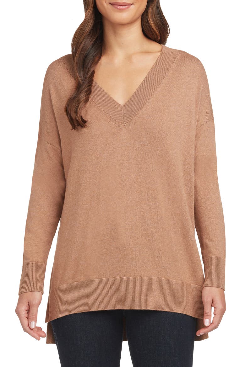 Side Slit Sweater, Main, color, CAMEL