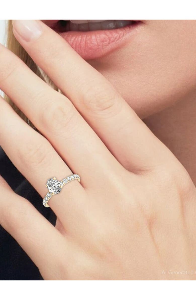 Bliss Diamond 1 1/2Ct Oval Diamond Engagement Ring 14k or Gold Lab Grown, Alternate, color, 