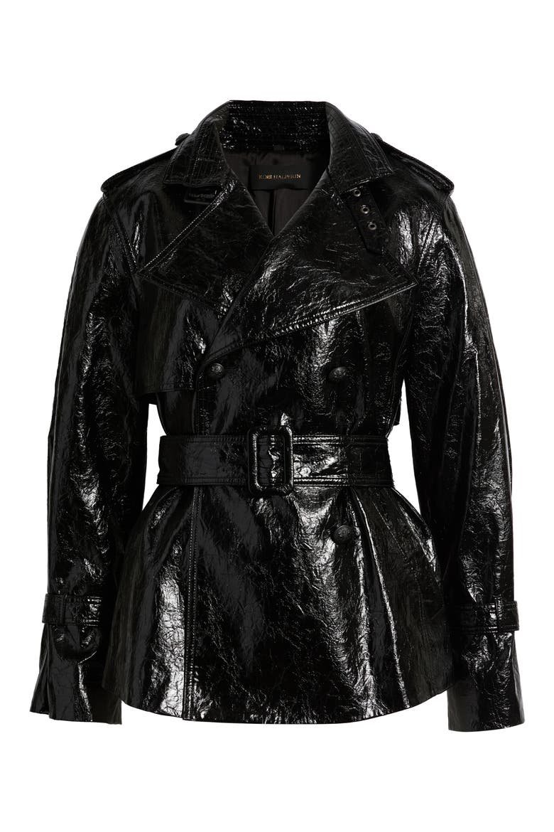 Anabelle Faux Leather Jacket, Alternate, color, BLACK