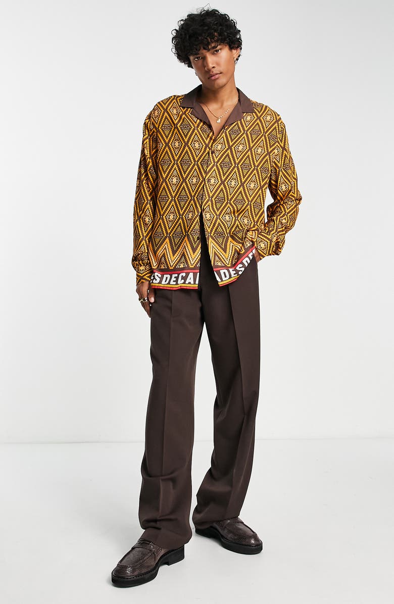 ASOS DESIGN Relaxed Fit Button-Up Camp Shirt, Alternate, color,