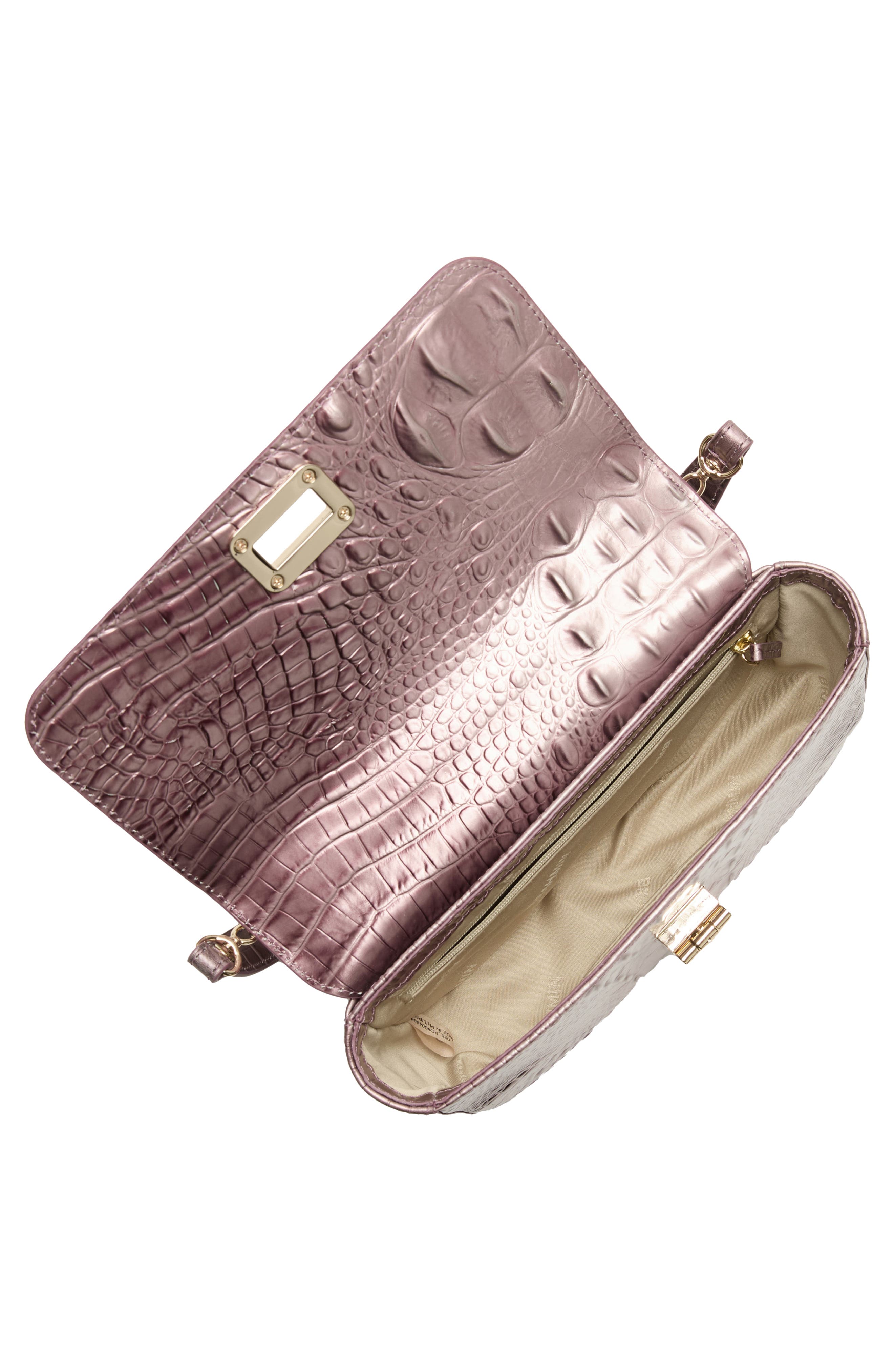 Brahmin Rosa Croc Embossed Leather Convertible Crossbody Bag, Alternate, color, 