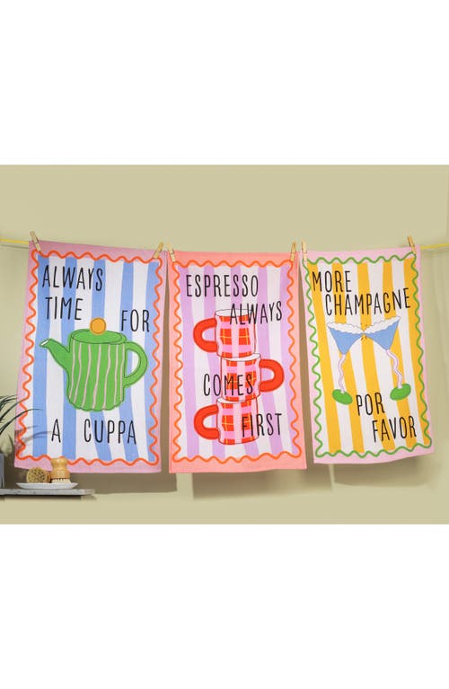 Tiramisu Convivial Beverage Cotton Kitchen Towel Set In Multi