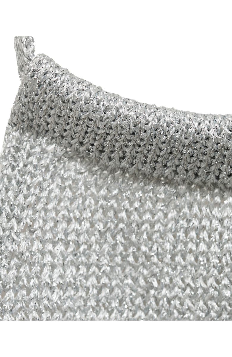 MANGO Metallic Halter Sweater, Alternate, color, Silver