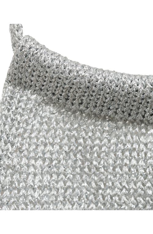 Mango Metallic Halter Sweater In Gray