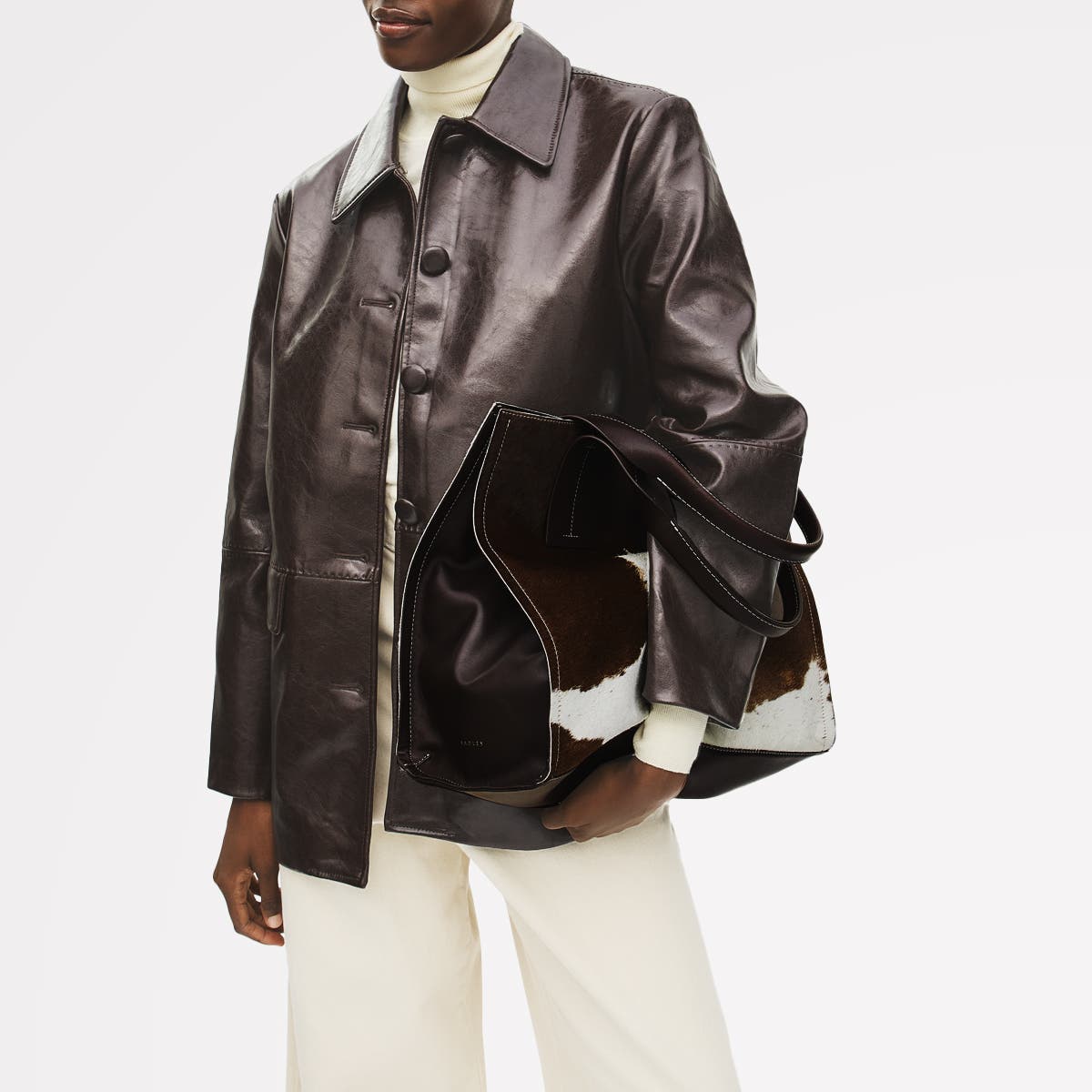 Radley The Strand - Cow Hide Large Open Top Shoulder Bag, Alternate, color, Black