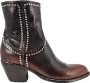 Madison Maison Leather Studded Western Ankle Boot