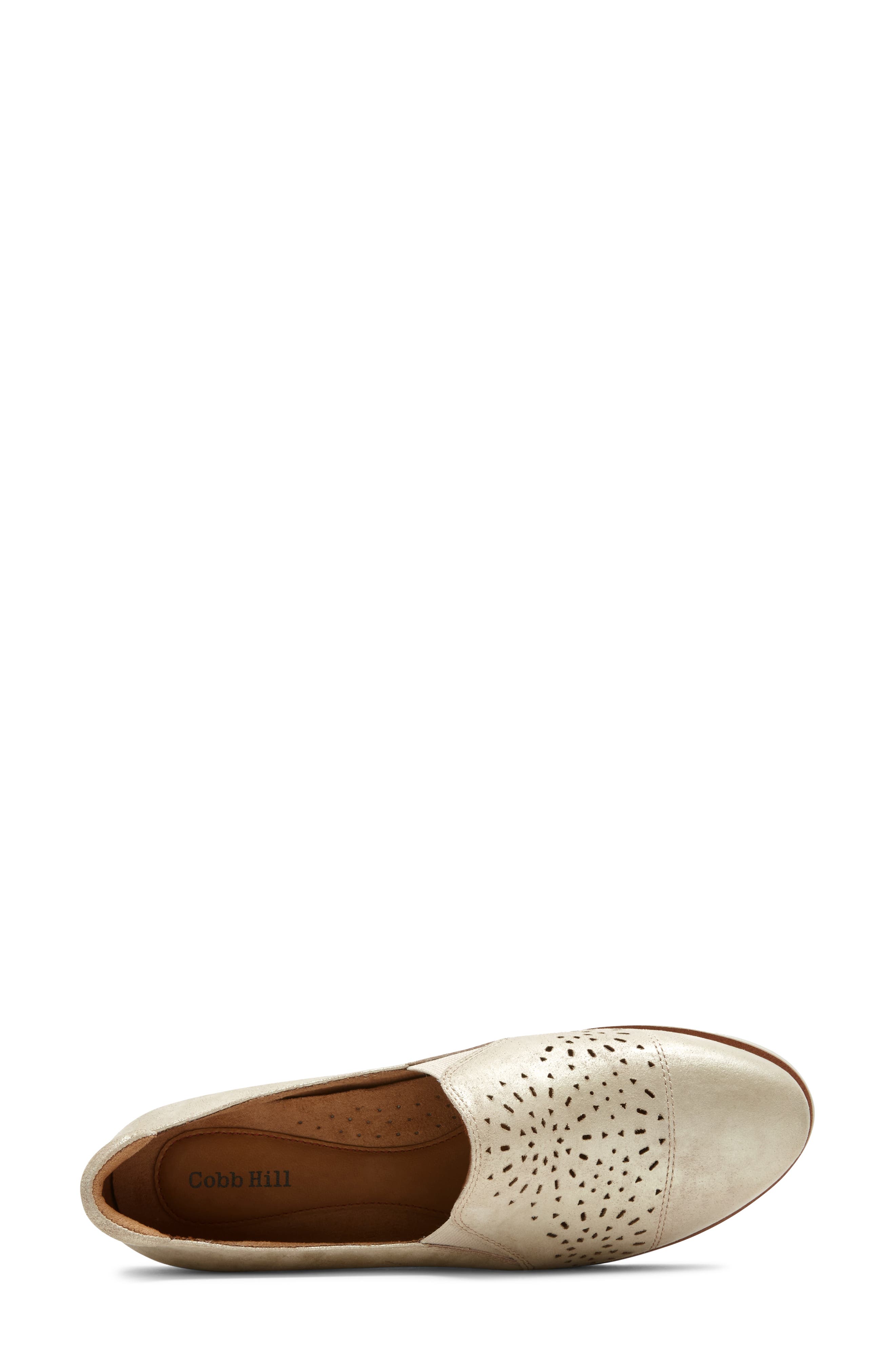 Laci Perforated Slip-On, Alternate, color, METALLIC LEATHER