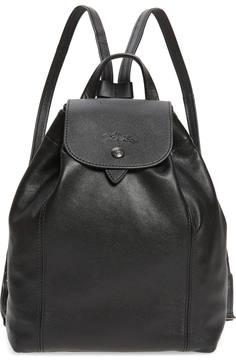 Longchamp Le Pliage Leather Backpack, Main, color,