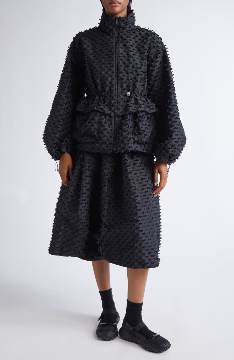 Cecilie Bahnsen Arlo Fiamma Fil Coup Jacket, Alternate, color, Black