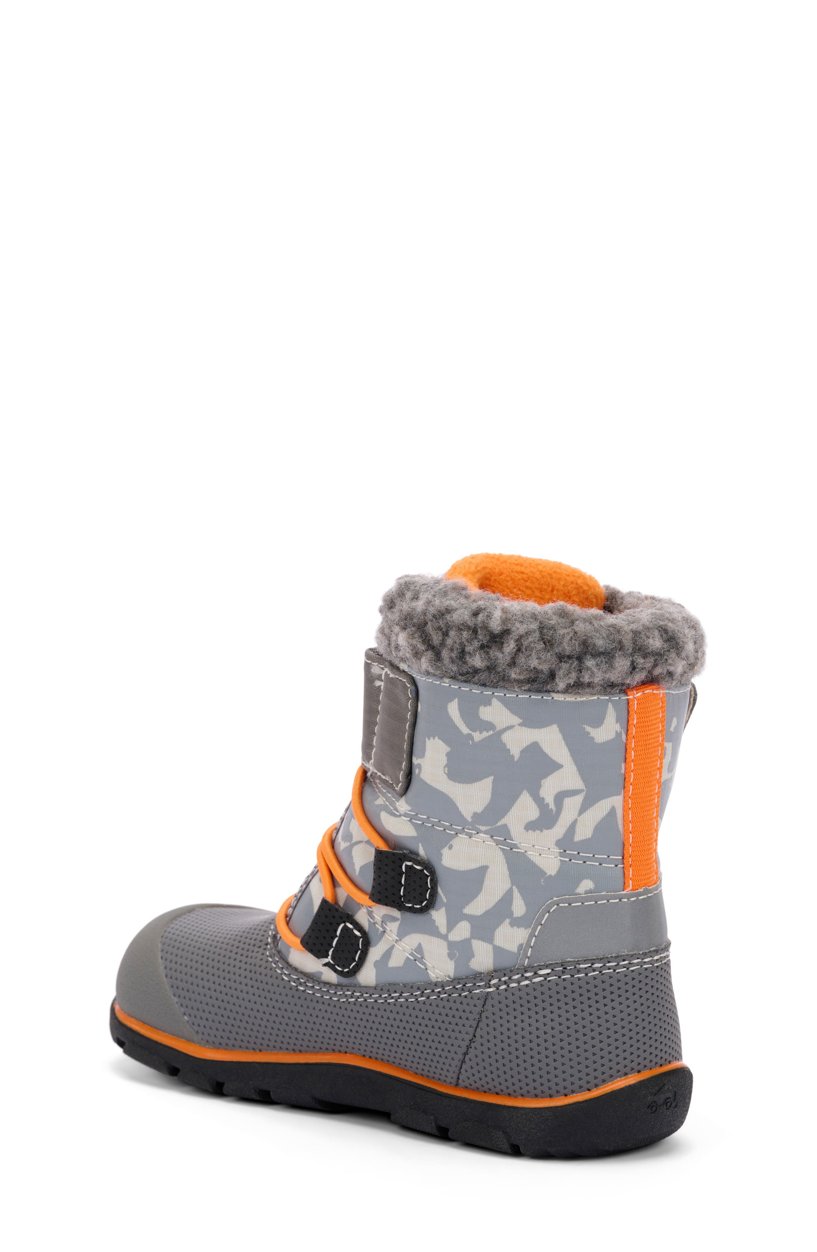 See Kai Run Kids' Gilman Waterproof Snow Boot, Alternate, color, Gray/ Orange