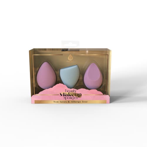 Pursonic 3-pack Beauty Makeup Sponges Multi-shape Blenders For Flawless Application In Multicolor
