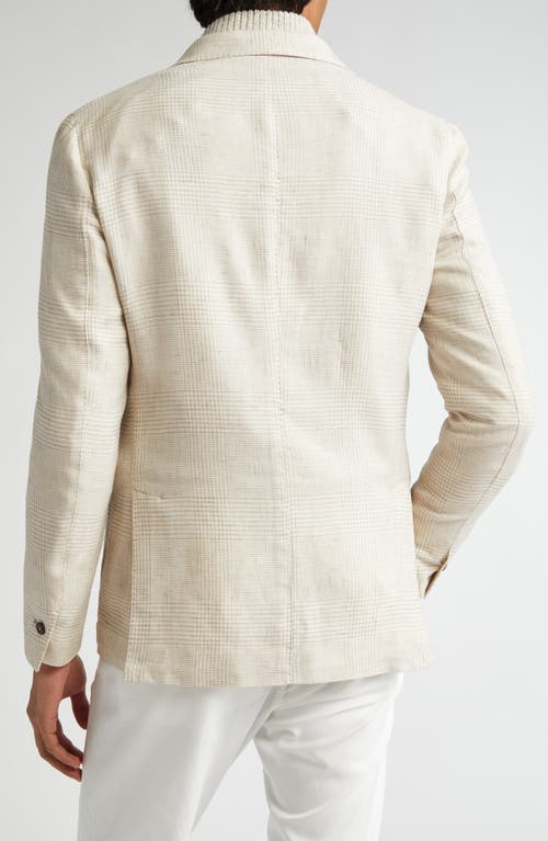 ELEVENTY ELEVENTY UNSTRUCTURED PLAID LINEN & WOOL BLEND SPORT COAT 