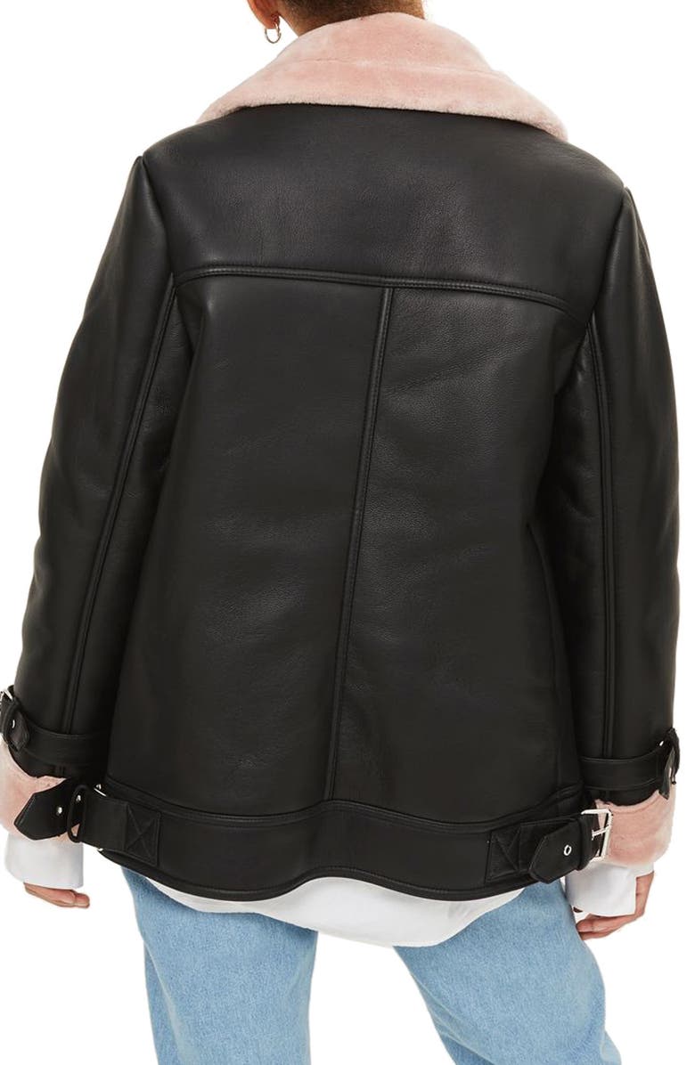 Topshop Lola Biker Jacket, Alternate, color, 
