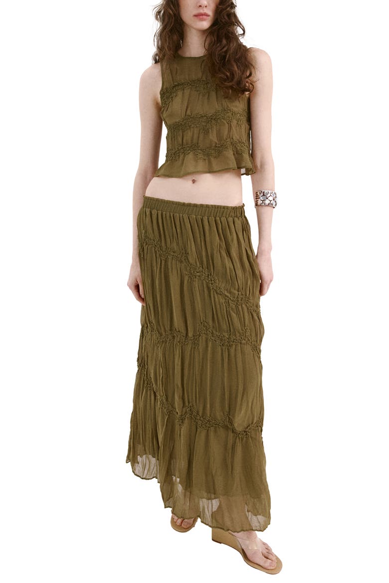 Draped Beaded Sleeveless Top, Alternate, color, BROWN
