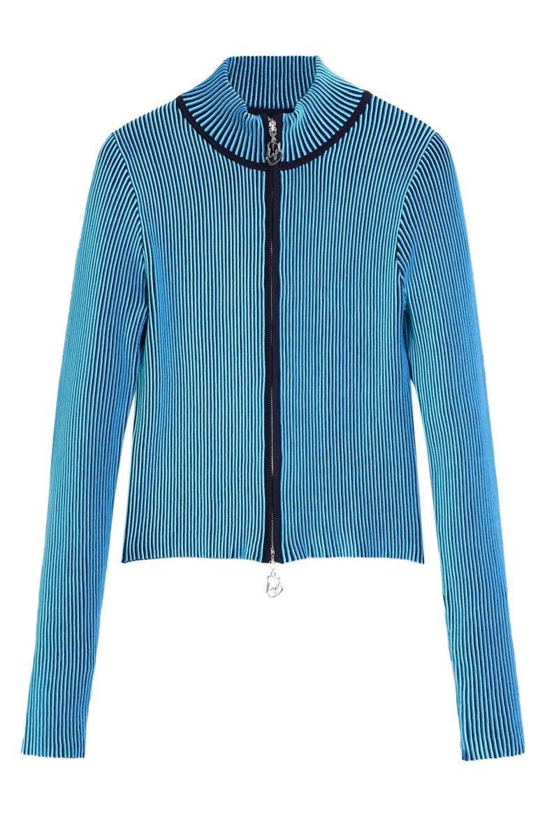 Front Zip Rib Jacket, Alternate, color, BLUE