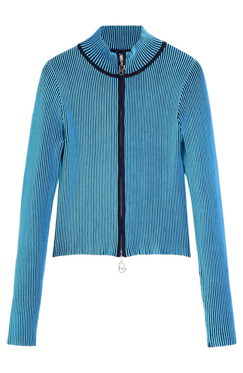 Desigual Front Zip Rib Jacket, Alternate, color, Blue