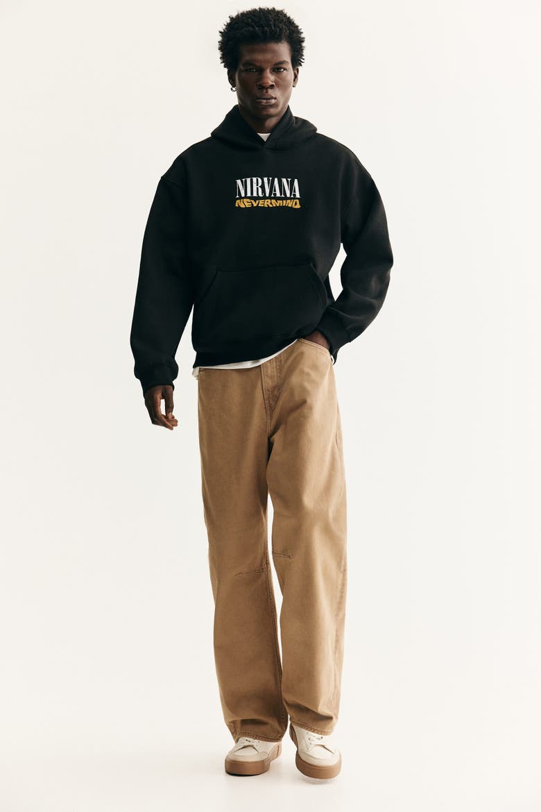 Loose Fit Hoodie, Alternate, color, Black/Nirvana