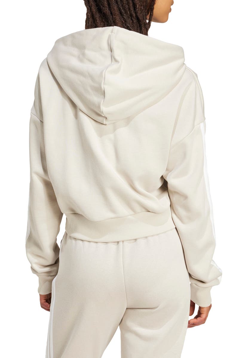 adidas 3-Stripe Crop Hoodie, Alternate, color, 