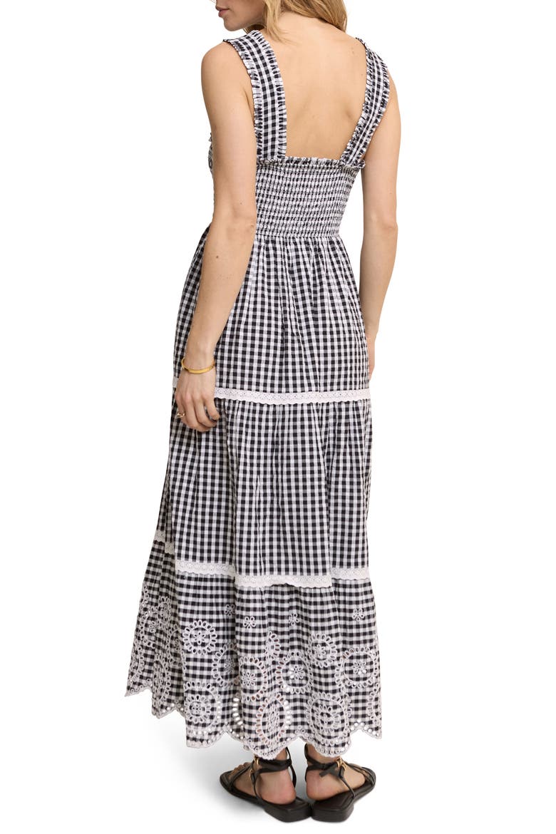 Darla Check Lace Sleeveless Maxi Dress, Alternate, color, BLACK