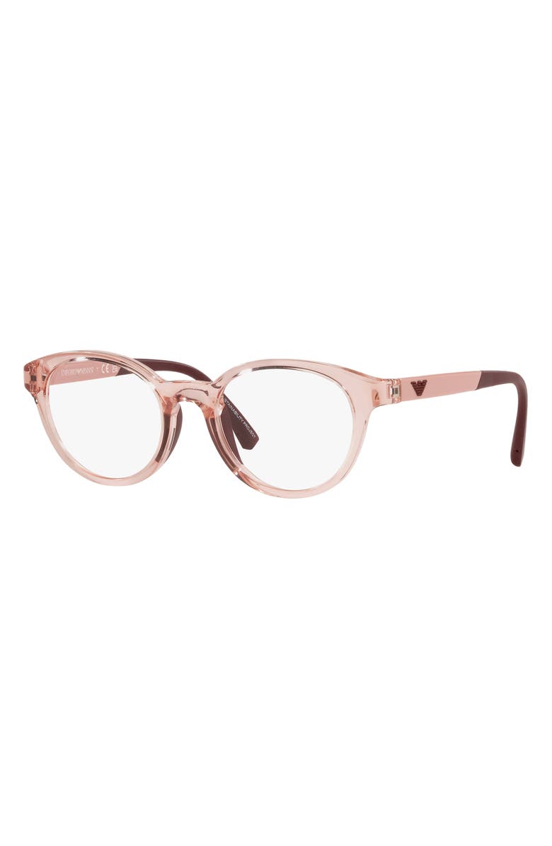 Emporio Armani 46mm Phantos Optical Glasses, Alternate, color, Shiny Pink / Demo Lens
