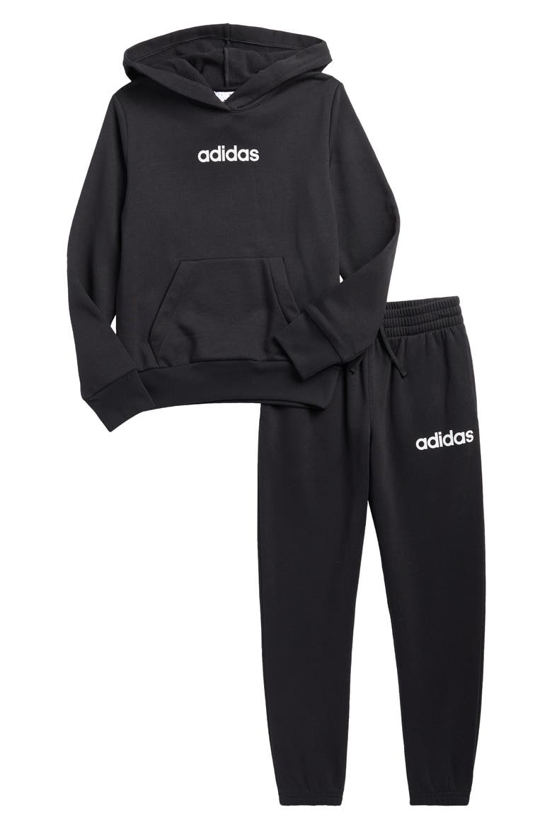 Kids' Cotton Blend Fleece Hoodie & Pants Set, Main, color, BLACK